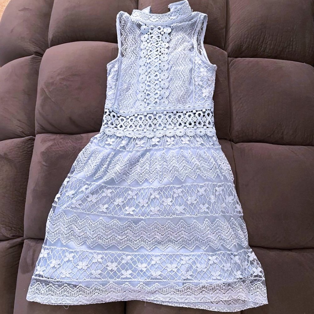 Baby Blue Lace Dress - Sz 5 - *Disneybounding*